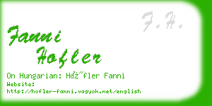 fanni hofler business card